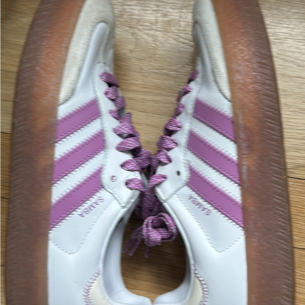 Adidas Women’s Samba Sneakers in White and Purple- Size 8 - Picture 4 of 10